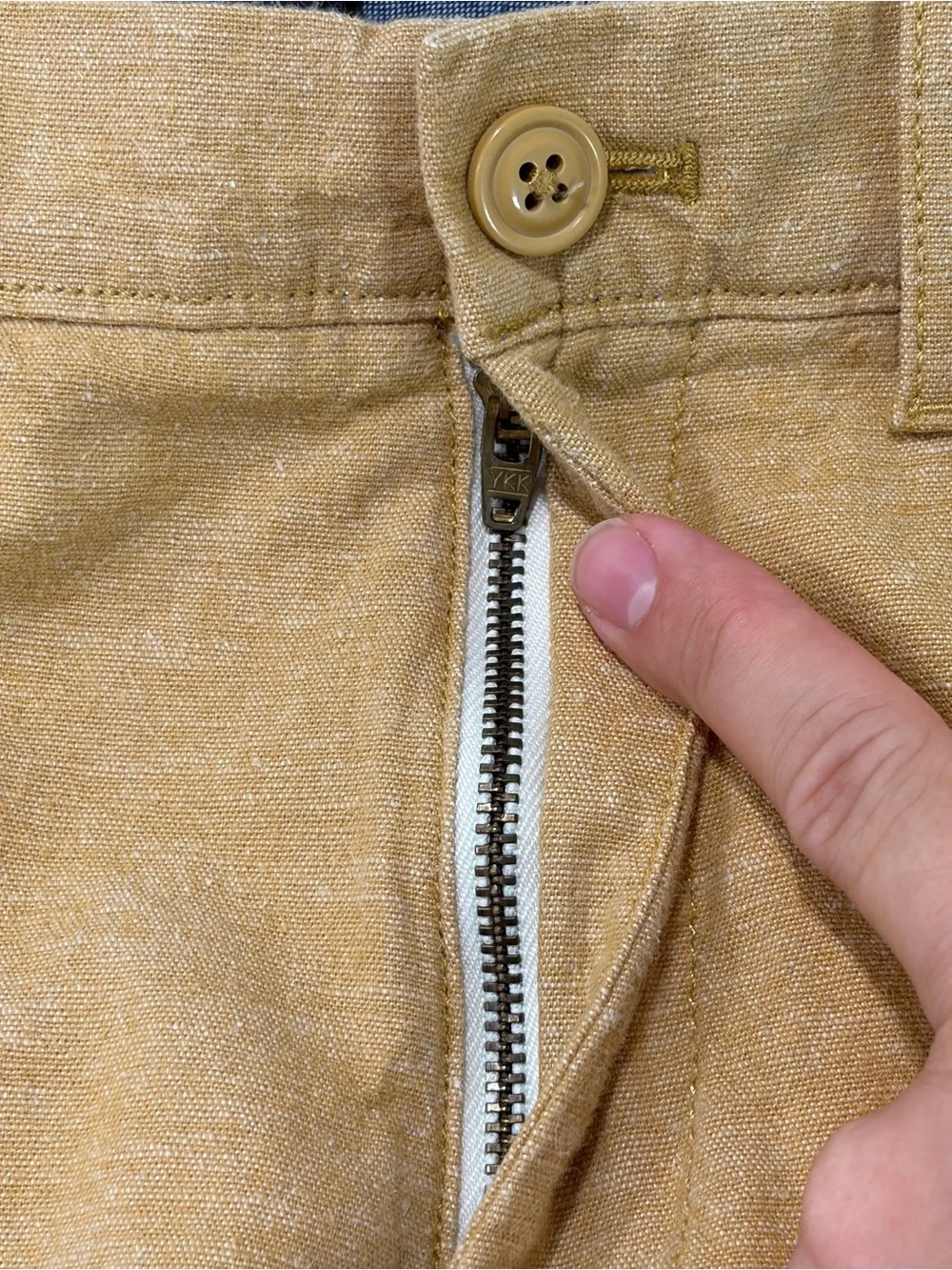 J Crew 770 Straight Pants Men’s 30x30 Yellow Cotton Linen Chino